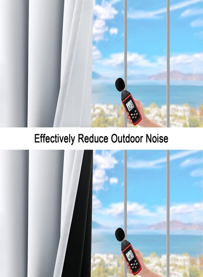 JSFLY 100% Blackout Curtains 63 inch Length for Bedroom, Thick Noise Reduction Thermal Insulated Grommet Window Drapes Room Darkening Curtains for Living Room, 2 Panels (42x63 inches,Off White) - Image 4
